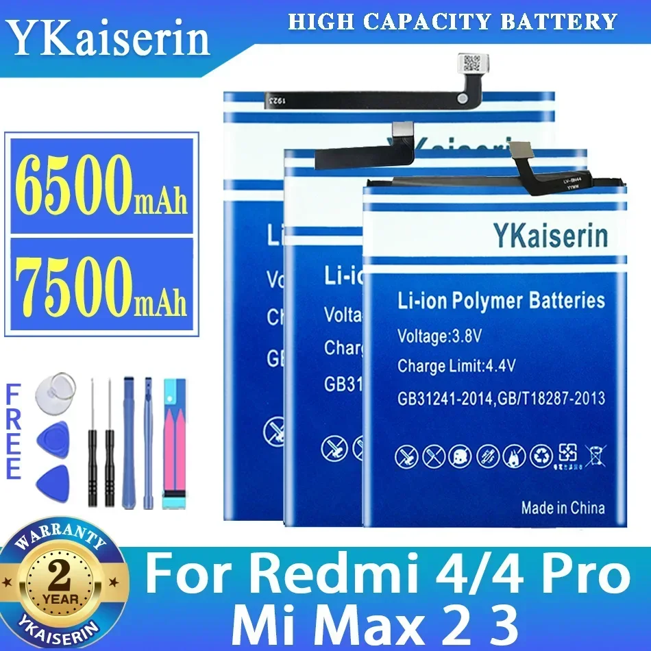 

Аккумулятор YKaiserin BN40 BN42 BM49 BM50 BM51 для Xiaomi Redmi 4 Pro 4Pro для Mi Max 2 3 Max2 Max3 Batteria + бесплатные инструменты