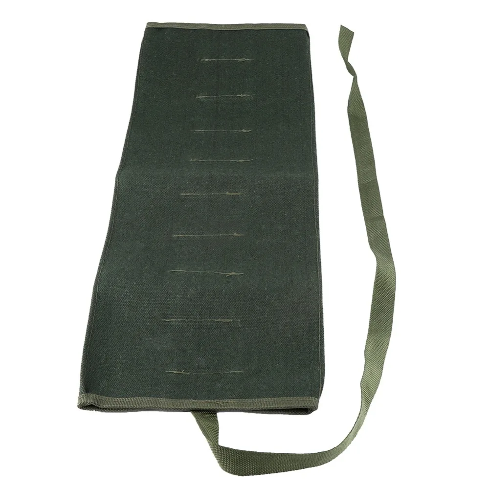 1Pc 10 Pockets Canvas Gardening Handle Storage Bag​ ​Rolling Multifunctional​ Bonsai Tool Storage Bag​ Organizer Pouches