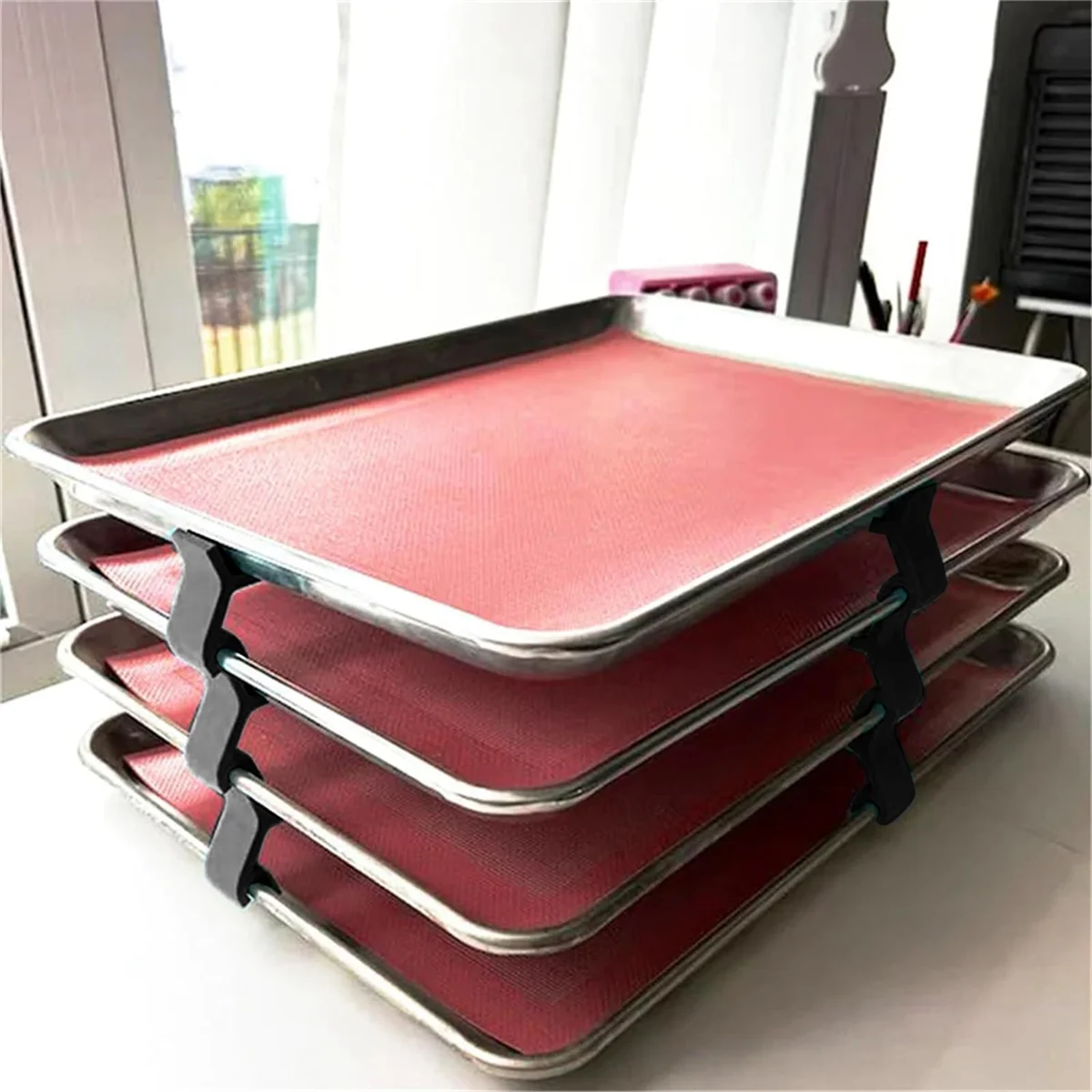 12PCS Baking Sheet Stackers Tray Stackers Baking Sheet Rack Tray Stackers for Cookie Sheets for Kitchen, Picnic,