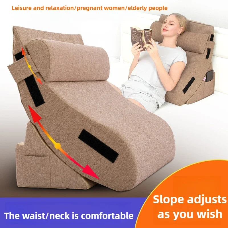 Sponge Bedside Support  Detachable Sofa Backrest Pad  Soft Half-Round Pillow for Pregnancy  Elderly Half-Lying Comfort