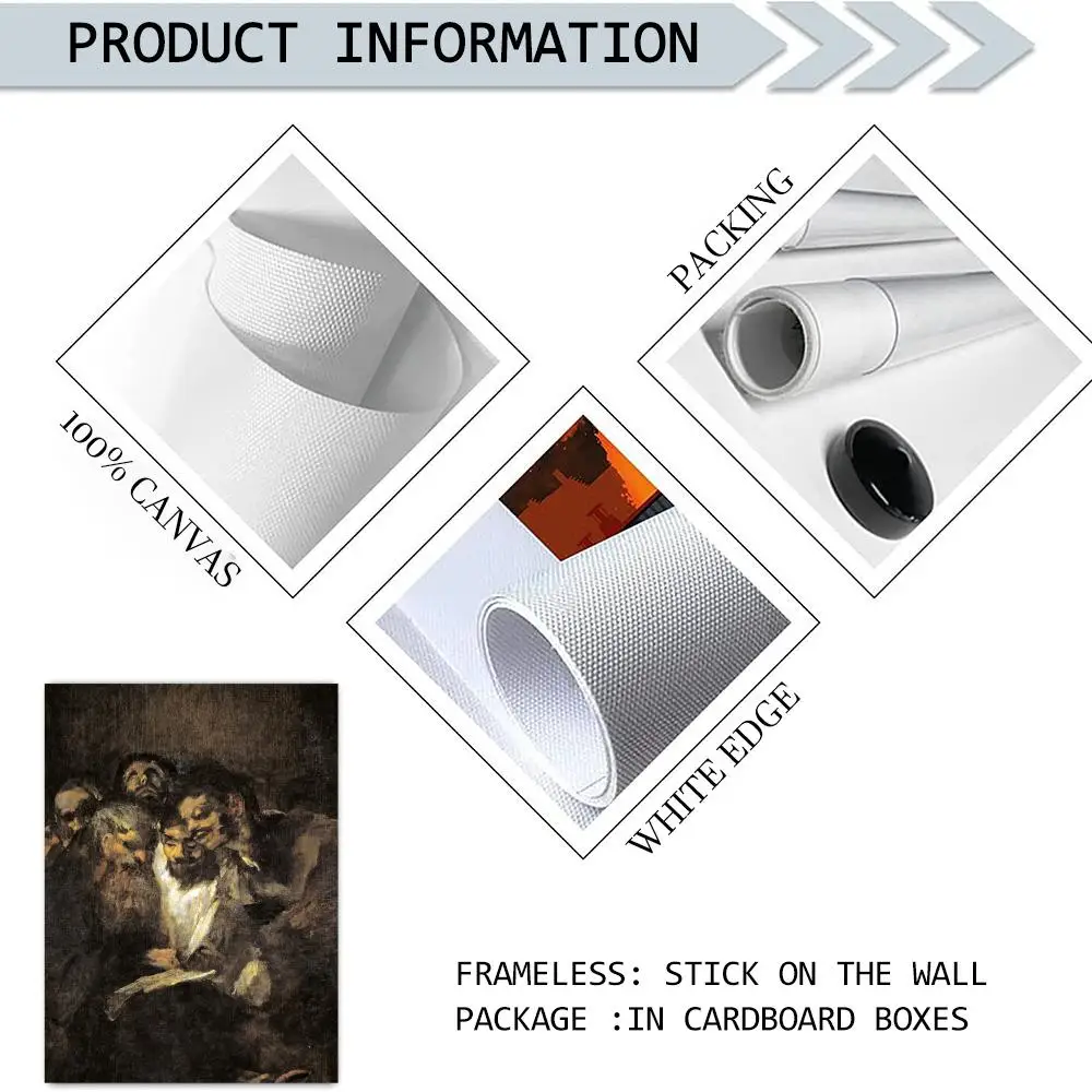 الساحرات السبت بواسطة فرانسيسكو غويا اللوحة الخط قماش المشارك: تجعد الحرة للماء دائم جميع الفضاء جدار ديكور #5