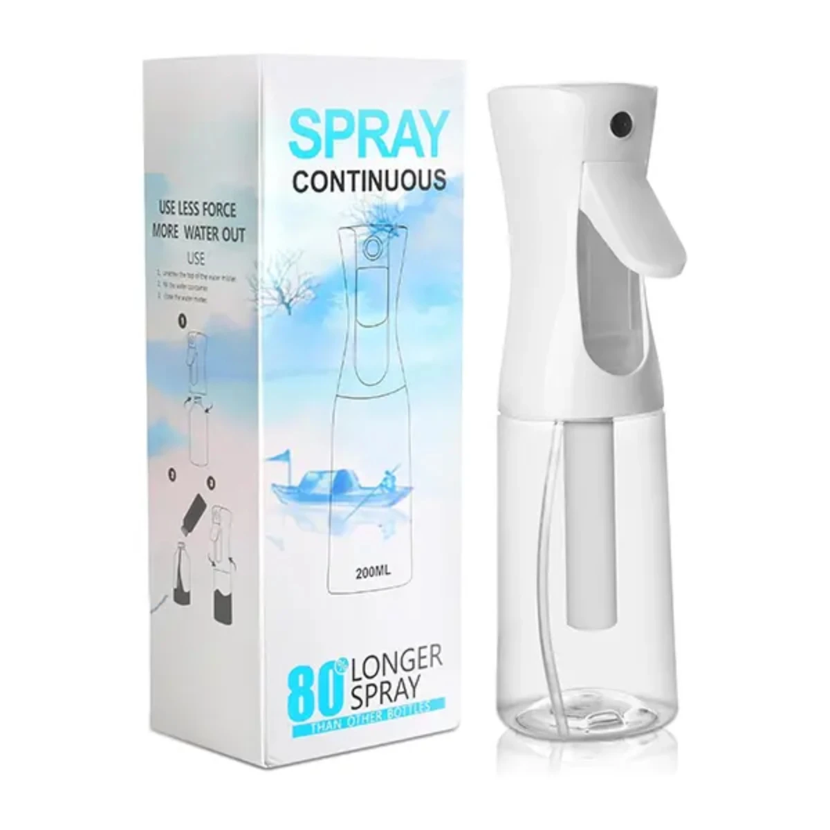 200ml High Pressure Continuous Spray Bottle Hair Care Makeup Water Replenishing Spray Separate Bottle Press Mist Spray Bottle