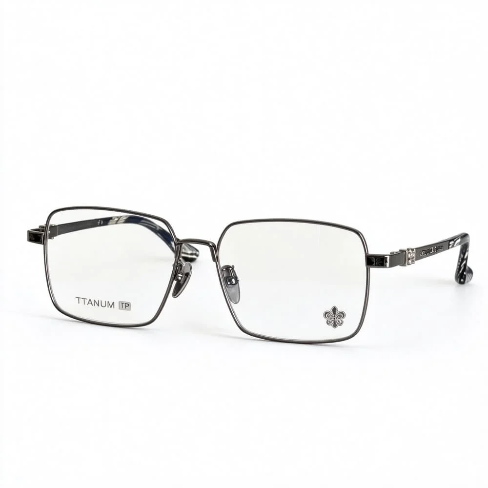 CH8334 Retro Square Titanium Eyeglasses Frame Men Women High‑end Business Optical Spectacle Frame Can Be Equipped With Myopia Pr