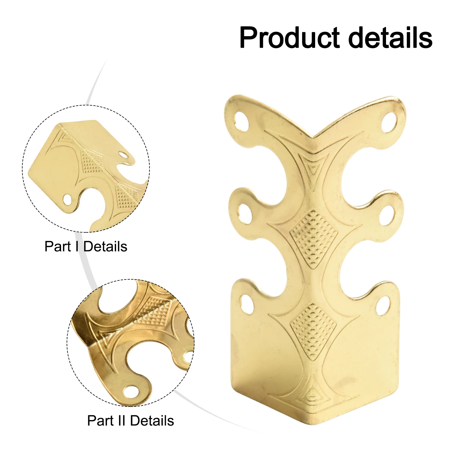 6PCS Vintage Metal Corner Protector Iron Skirting Board Corner Protector Furniture Wooden Box Decorative Corner Guard Board - view 4