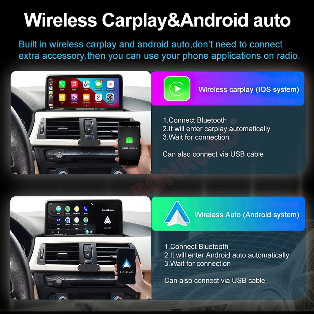 XIMA Wireless CarPlay รถ Android auto Car หน้าจอวิทยุนําทางมัลติมีเดียรถสเตอริโอ autoradio รถวิทยุเครื่องเล่นมัลติมีเดีย