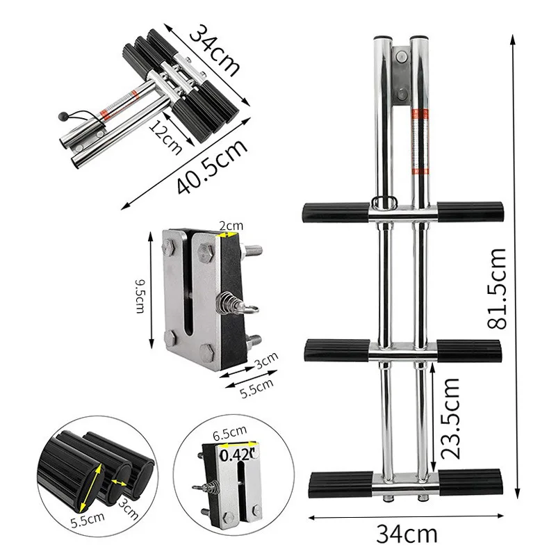 

Четырехногая, четырехсекционная выдвижная и складная лестница, посадочная лестница/ледовая лестница из нержавеющей стали, аксессуары для яхт и лодок