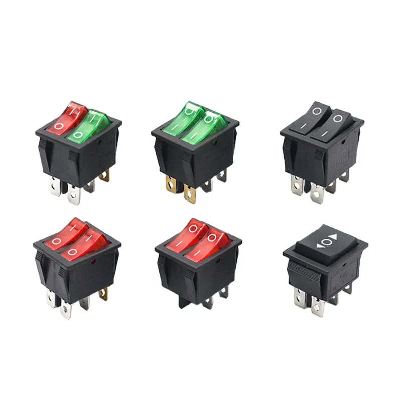 1PCS KCD8 6PIN 16A 250V 20A 125V Double Light Switch Rocker Switch Waterproof ON-OFF KCD6 Boat Power Switch