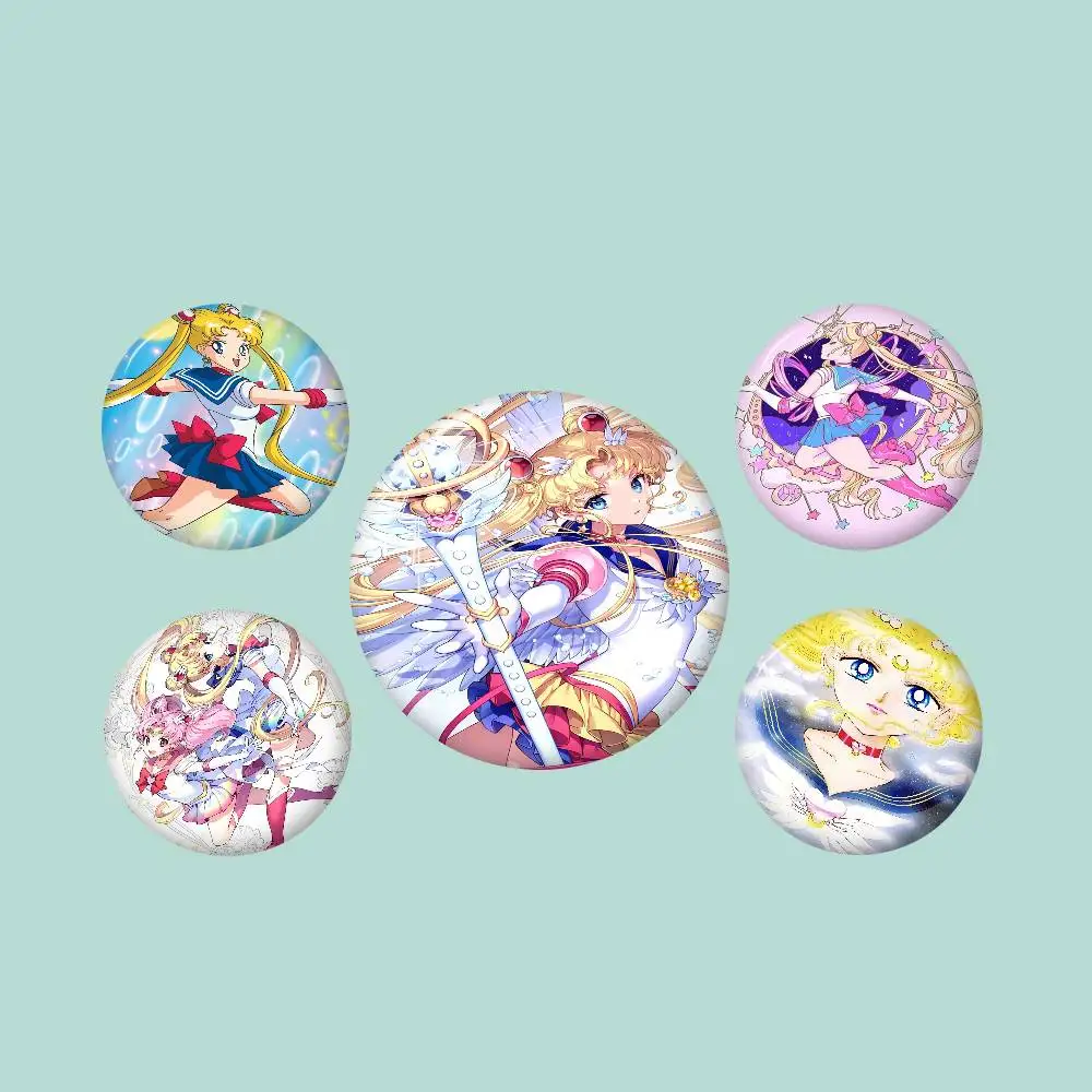 Anime Role Sailor Moon Art 58mm Cute Figure Icon Badge Handmade Tinplate Brooch For Backpack Clothes