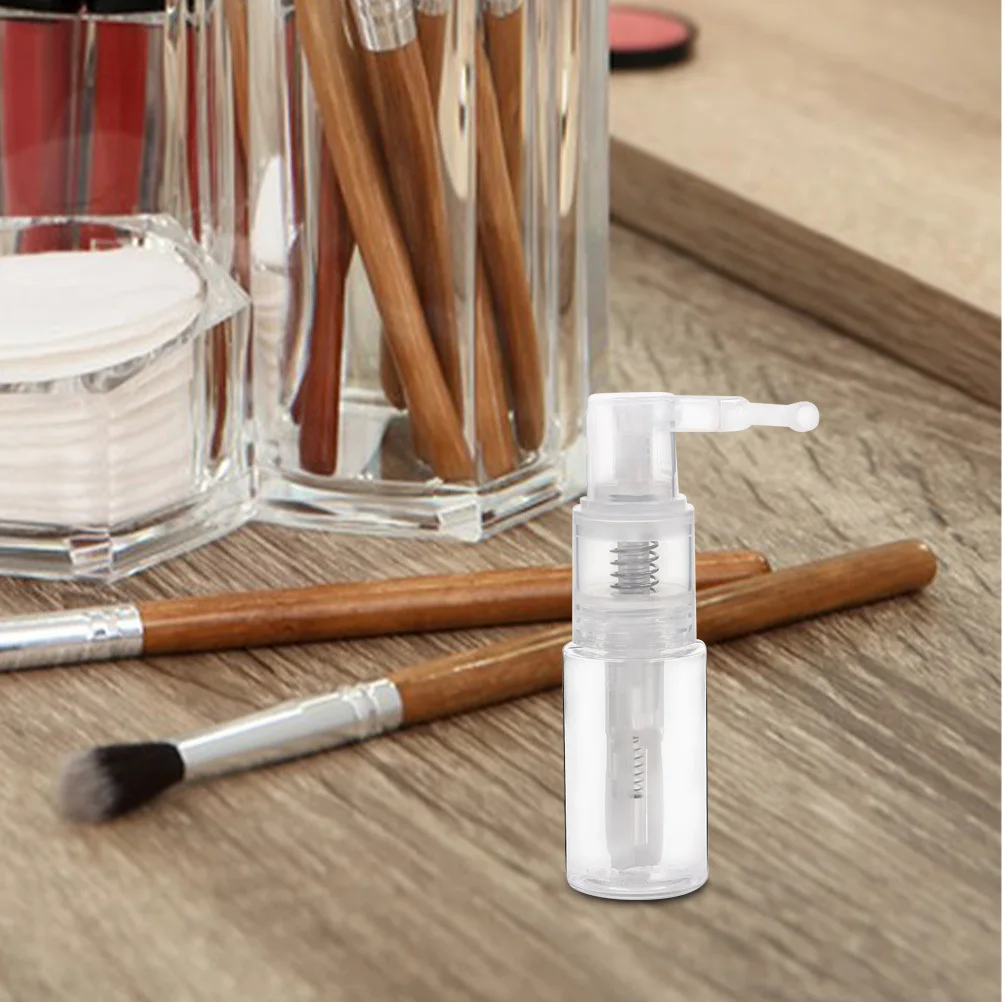 ขวดสเปรย์ผงแห้ง ภาชนะพลาสติกแบบเติมได้พร้อมพวยกาแบบยาวสำหรับจ่ายผงยา อุปกรณ์เสริมร้านตัดผม