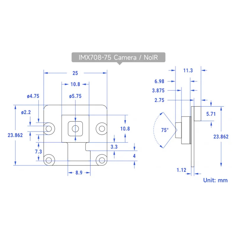

SKU-32281 Waveshare IMX708 12MP High Resolution Camera Module, Supports High Dynamic Range, Options For FOV And Night Vision Fun
