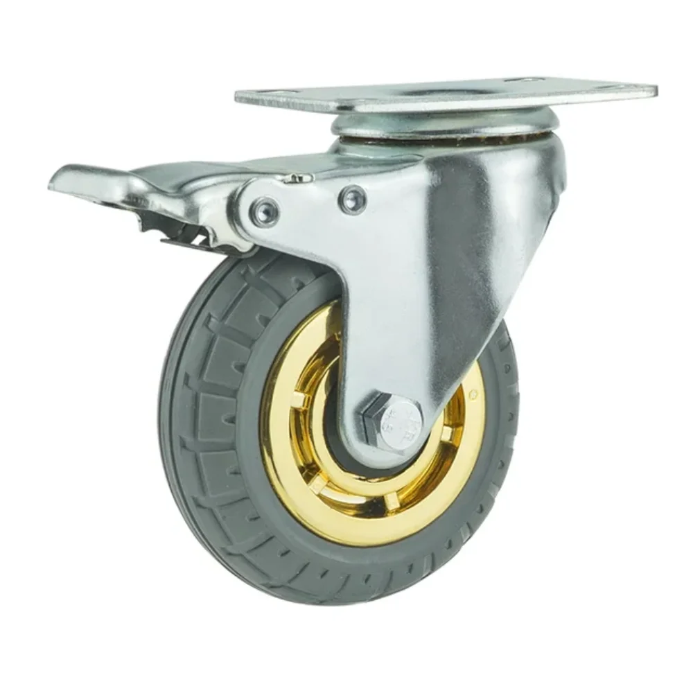 

Noiseless Furniture Caster Heavy Loads Wear Resistant Swivel Caster Transporter With Brake Roller Wheel Shelf Cart Wheel