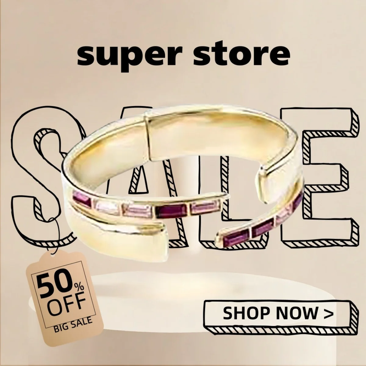 

2025 UHO Europe and America Original New Product Gold Luxury Irregular Opening Crystal Bracelet Women's Romantic Jewelry Gift