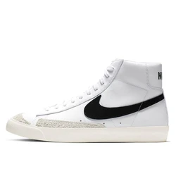 Nike-Originals Blazer 77 pour Homme et Femme, Chaussures de Skateboard Montantes, Cuir Souple, Baskets de Marche Décontractées, Noir et Blanc, Irritation