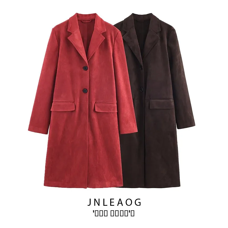 

Faionable Faux Suede Effect Jaet Street Sle Long Sve Polyester Autumn New Arrival Women's Clothing Design Sensation