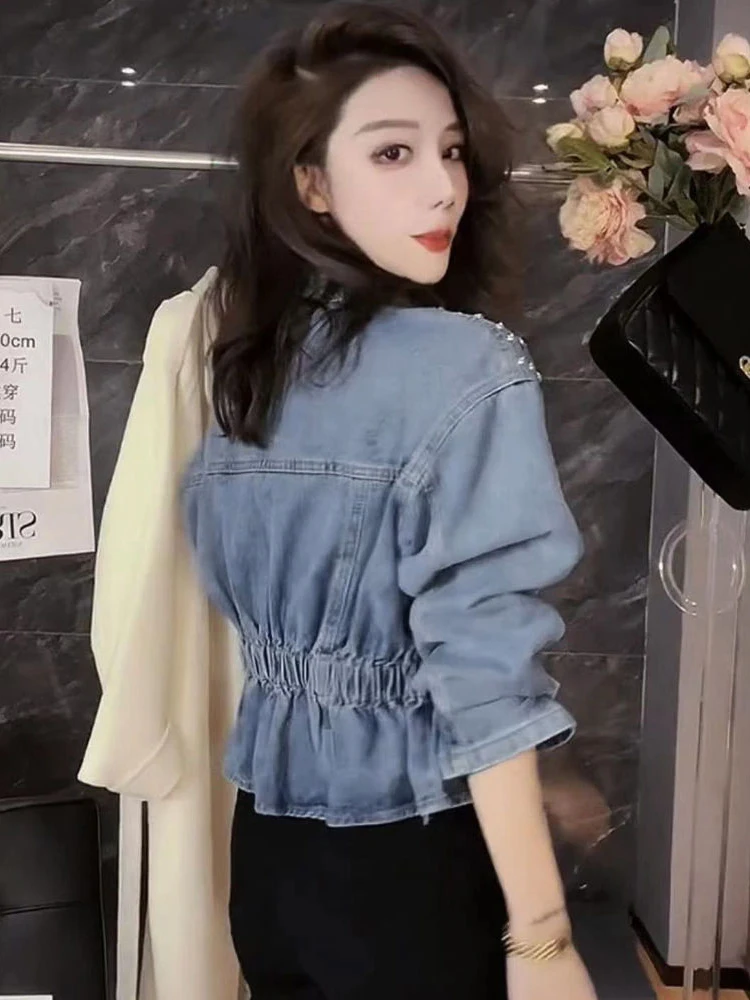 Denim Jacket Spring And Autumn Top For Women Women\'s Denim Jacket Jean Jacket For Women Denim Jacket Women Woman Coats Traf