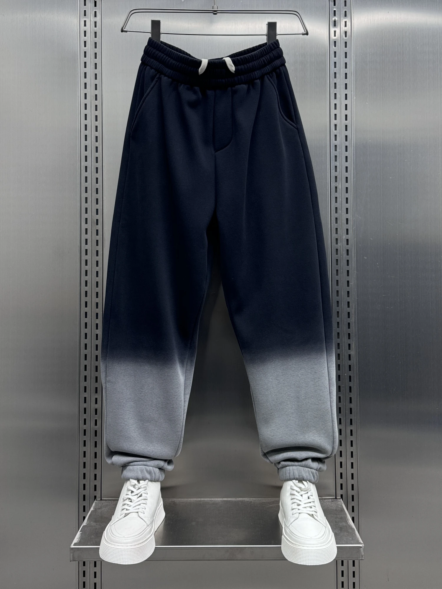 

Men's Loose Fit Fce Lined Harajuku Sle Sports Pants Autumn Winter Casual Sweatpants Trendy adient Colors Versatile Com...