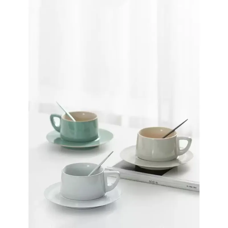 Jinxin Coffee Cup And Saucer Set,Luxury Niche Design Water Cup With Spoon