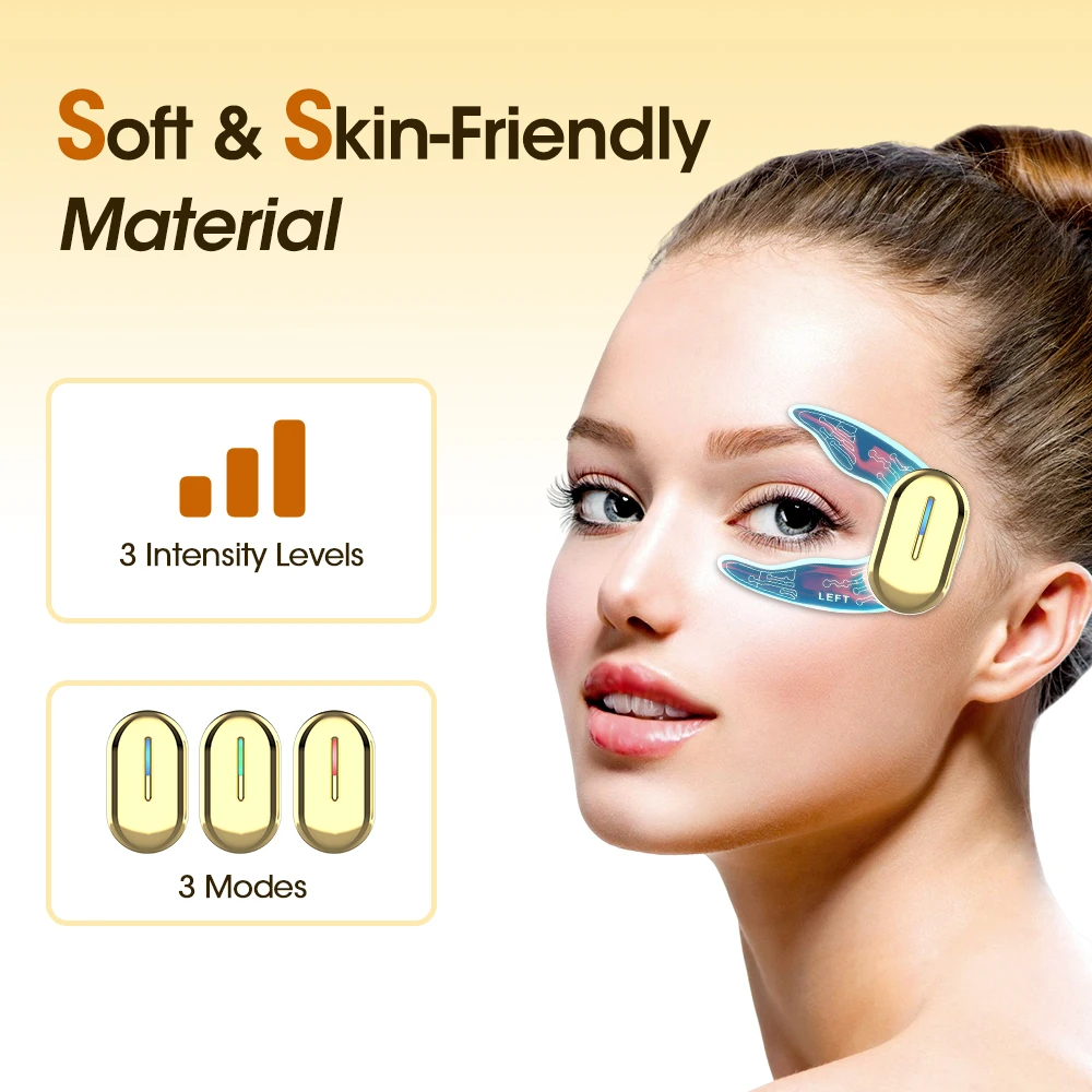 1 Pair EMS Microcurrent Eye Patch Mask Pulse Eye Massager Relieve Fatigue Dark Circles Removal Face Eye Lifting Beauty Device