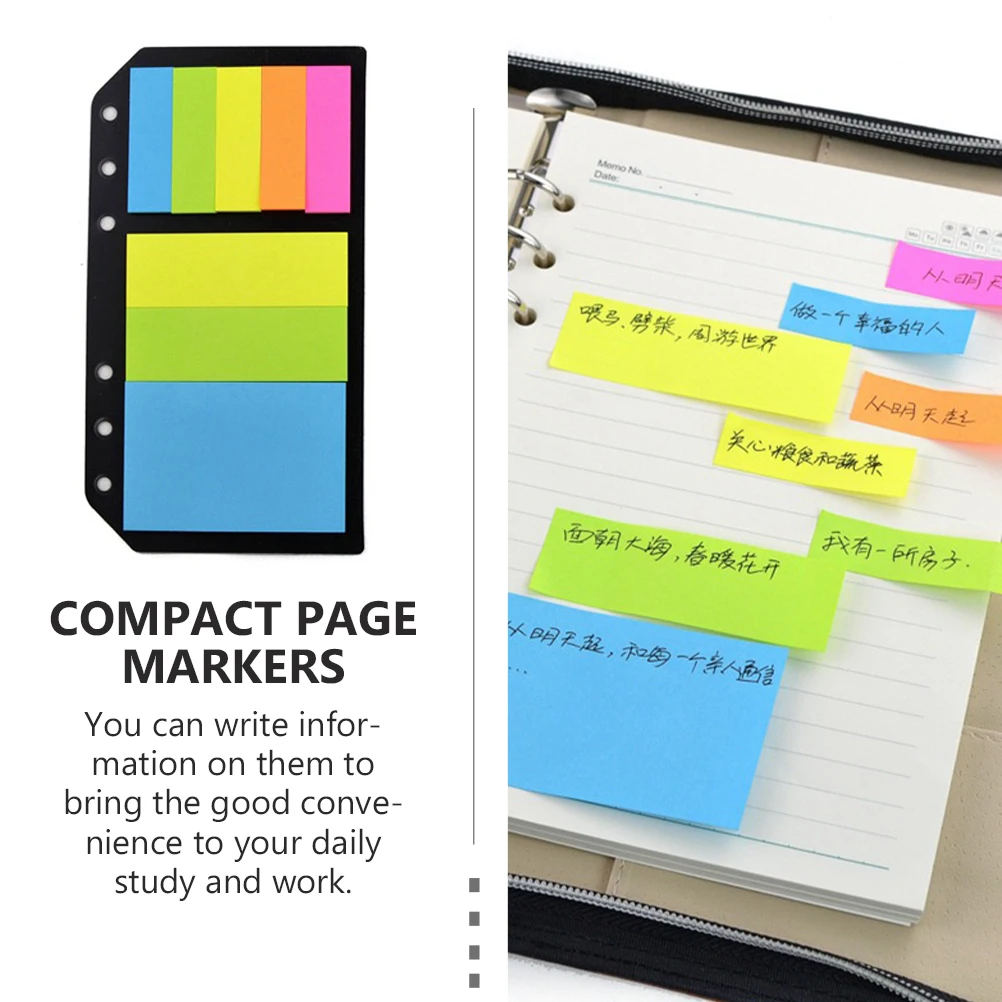 

A6 Multi-Function Sticky Tabs Portable Page Markers Book Tabs For School Office Compact Bookmarks Writing Space