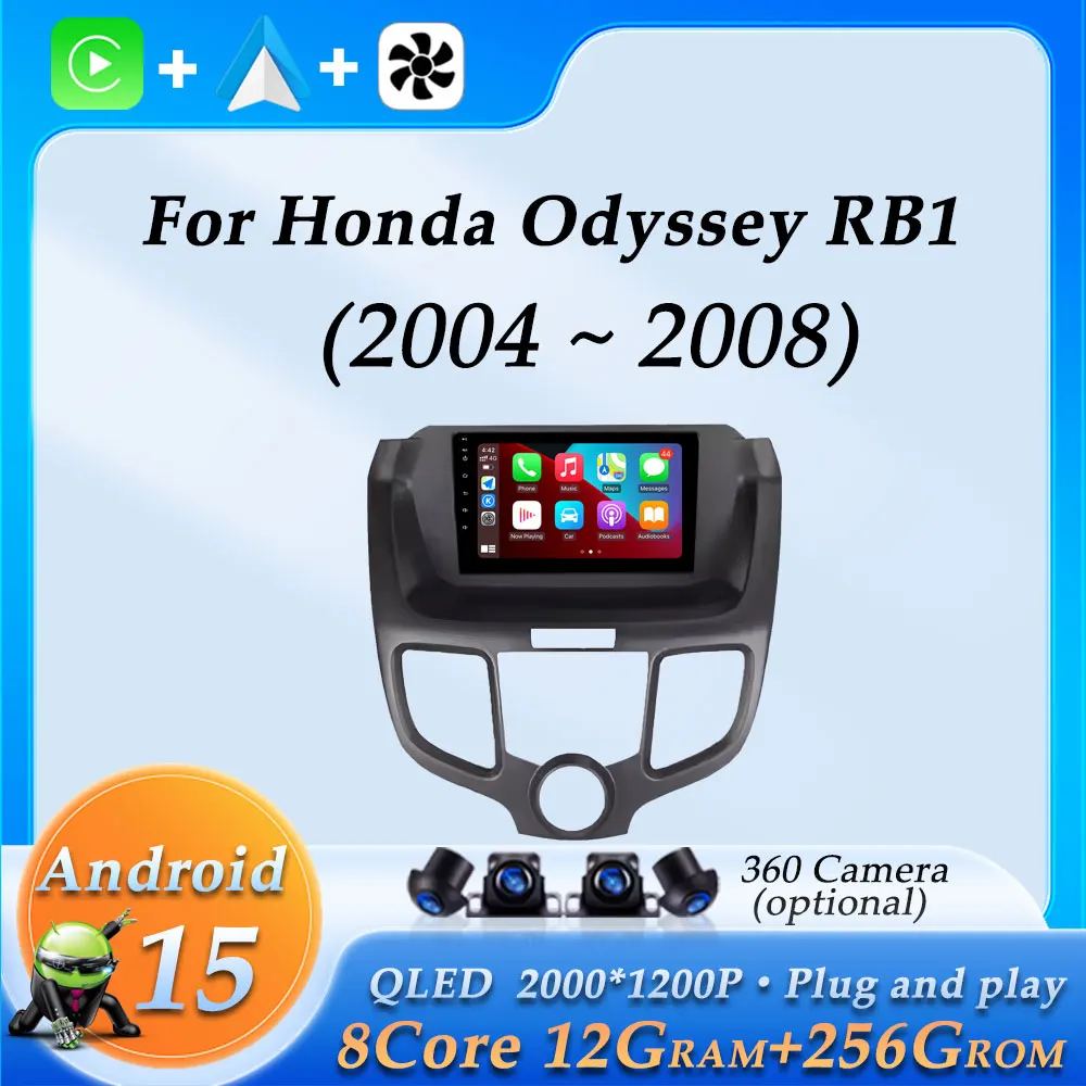 

Car Radio Audio Multimedia Video Player for Honda Odyssey RB1 2004 - 2008 GPS Navi Wireless CarPlay DSP Stereo Split Screen WiFi