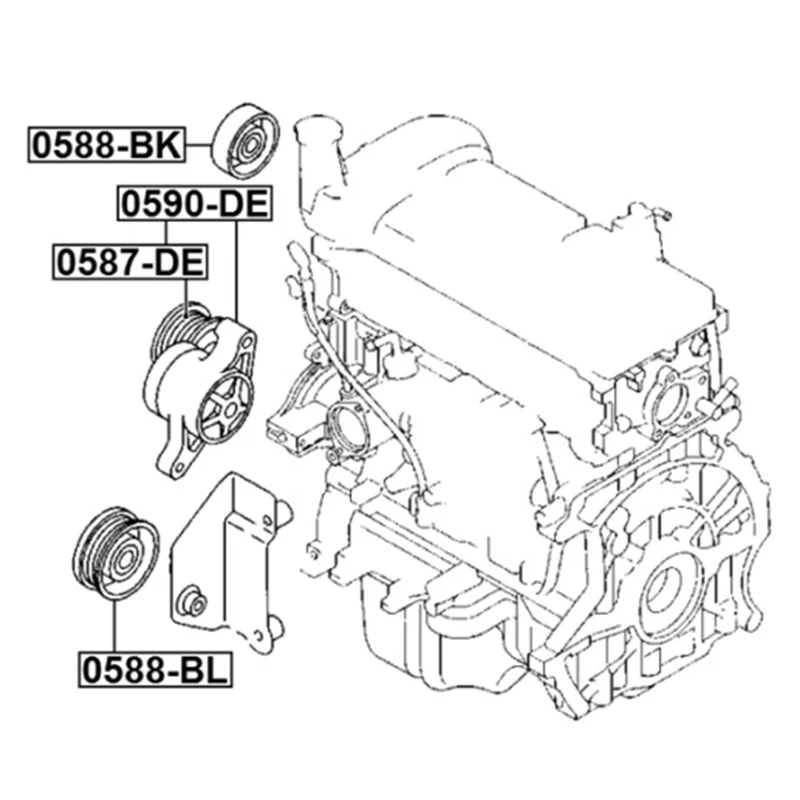 ZJ38-15-980 ZJ38-15-980C محرك حزام الموتر بكرة حزام معدني الموتر بكرة لمازدا 2 1.6L/1.5L 2007-2015