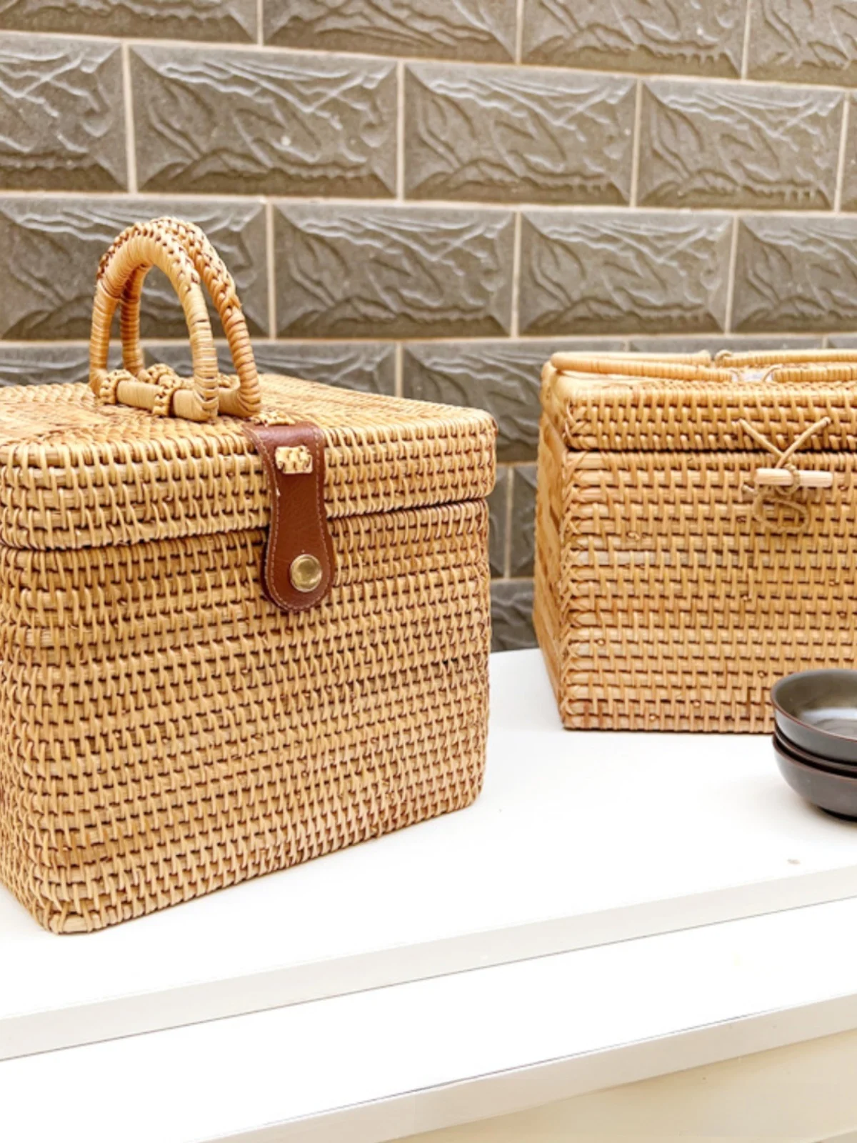 

Handwoven Autumn Vine Tea Ceremony Accessories Storage Box Tea Leaf Gift Box True Vine Plant Handcrafted Basket Organizer