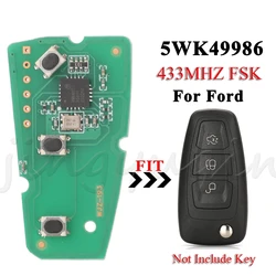 jingyuqin  5WK49986 Remote Car Key Board Fob 433MHZ FSK For Ford Focus MK3 and T6 Ranger Replacement