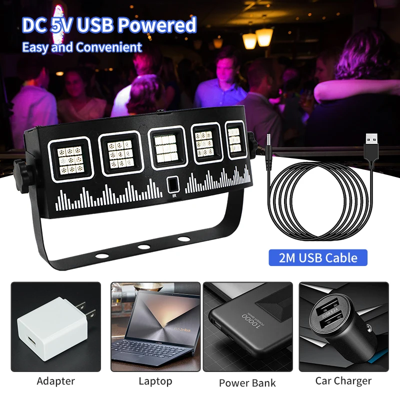 WZSTAR Último estroboscópico portátil remoto DJ RGBW Luz de escenario activada por sonido 45 Barra LED para eventos