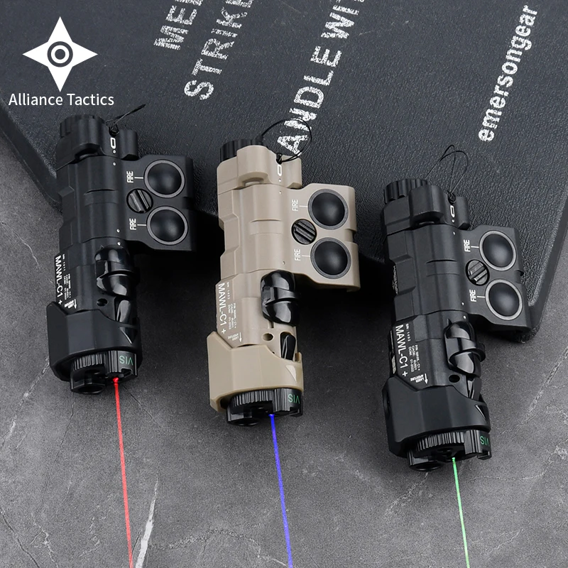 New MAWL Metal Flashlight Tactical Red Green Laser CNC MAWL-C1 IR Visible LED Aiming Bule Laser Dual Function Pressure Switch