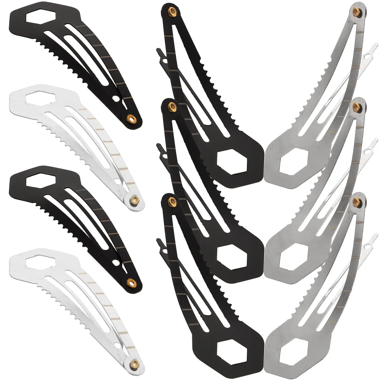 

10Pcs Multifunction Hair Clips Stainless Steel Hairpins 5 Silver 5 Black DIY Hairpins for Women Gift Camping Travel Emergency