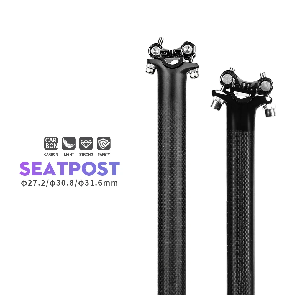 

Carbon Mtb Seatpost 27.2/30.8/31.6mm 3K Matte Black Road Bike Canote Carbono Length 350 400mm Seat Tube 250g Bicycle Parts