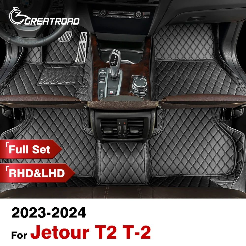 

Custom Car Floor Mats For Jetour T2 T-2 2023 2024 Automobile Carpet Cover Interior Details Accessories Protective Pad Parts