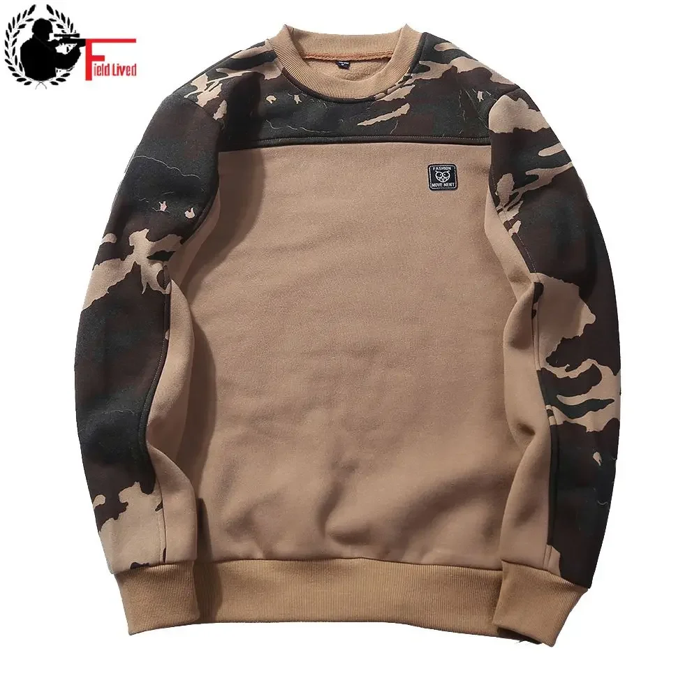 EU Size 2024 Patchwork Pullover Camouflage Sweatshirts Men Crewneck Slim Fit Knitting Mens Camo Splice Hoodies Sweat Shirt Male