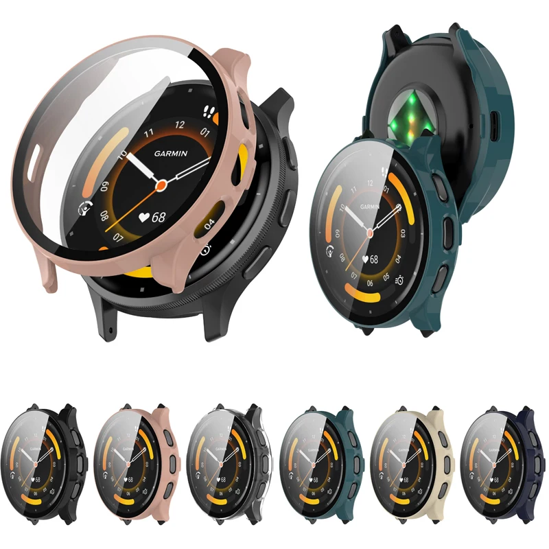 

Защитная пленка для экрана из твердого стекла, рамка для смарт-часов Garmin Benz 3/3s/2/2s Venu2 Plus, защитная крышка, аксессуары