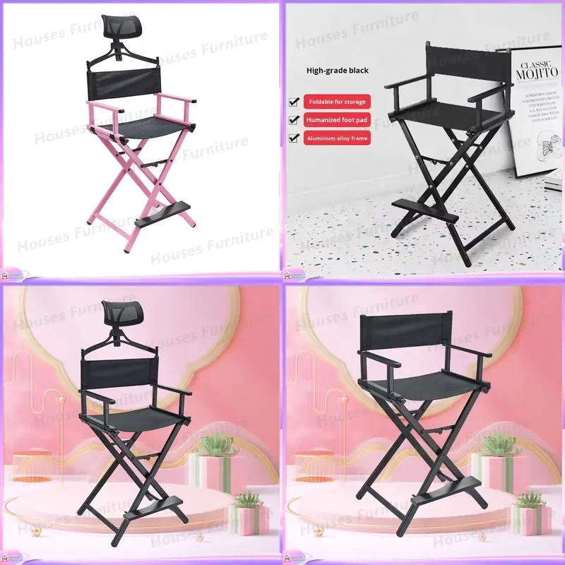 Luxury Lightweight Aluminum Folding Director Chair High Back Portable Beach Camping Outdoor Furniture Tall Leg Design Seat