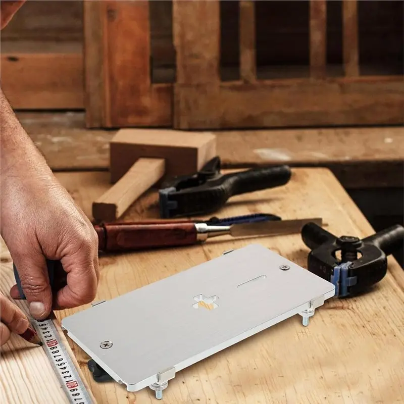 ABKW-Alloy Mounting Plate& Flip Board Insert For Electric Handheld Jig Saw, For Woodworking Renovation