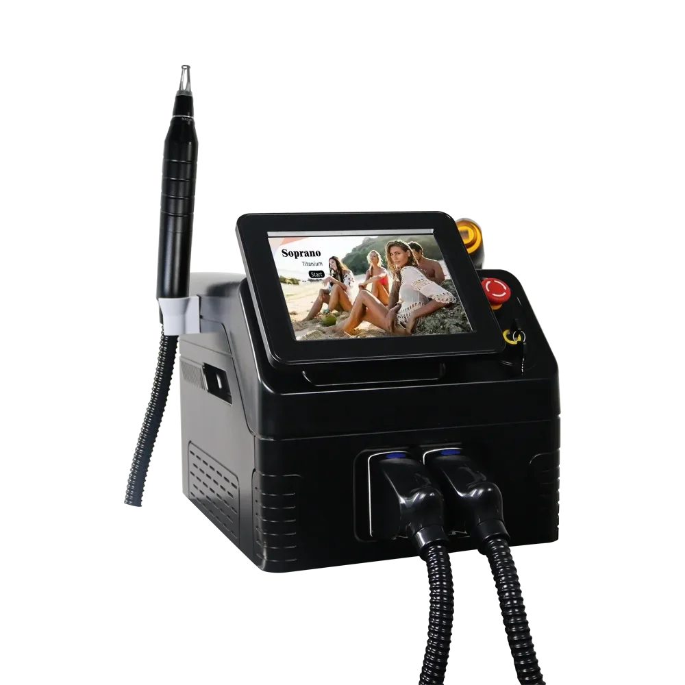 Portable 808 diode Laser permanent portable 2 in 1 picosecond laser tattoo removal and hair removal switched machine