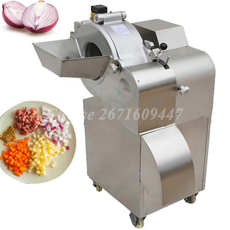 

Automatic 3-10mm Vegetables Or Fruit Cube Cutting Machine Electric Potatoes Carrots Cube Cutting Chopper Slicer Machine