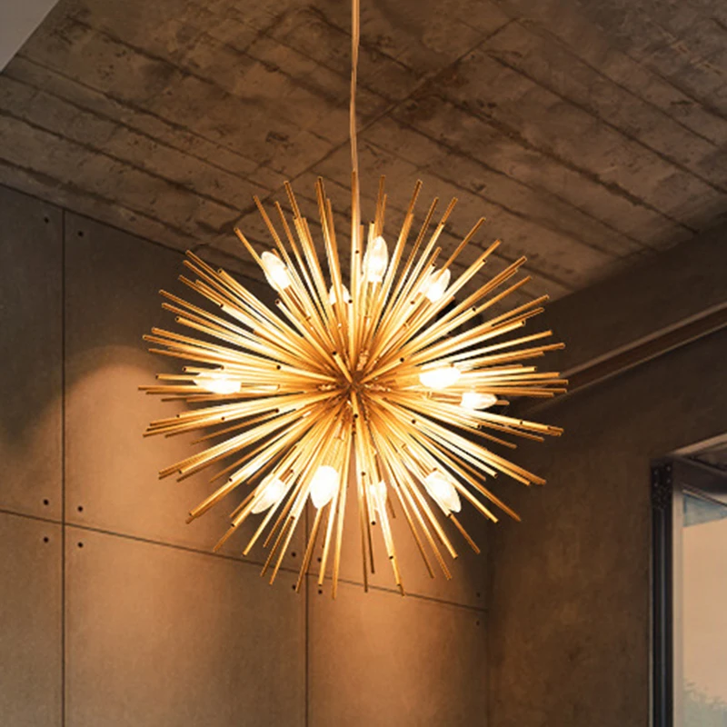 

Modern Dandelion Firework Sea ​​Urchin Chandelier Shop Decoration Lighting Living Dining Room Bedroom Led Indoor Fixtures