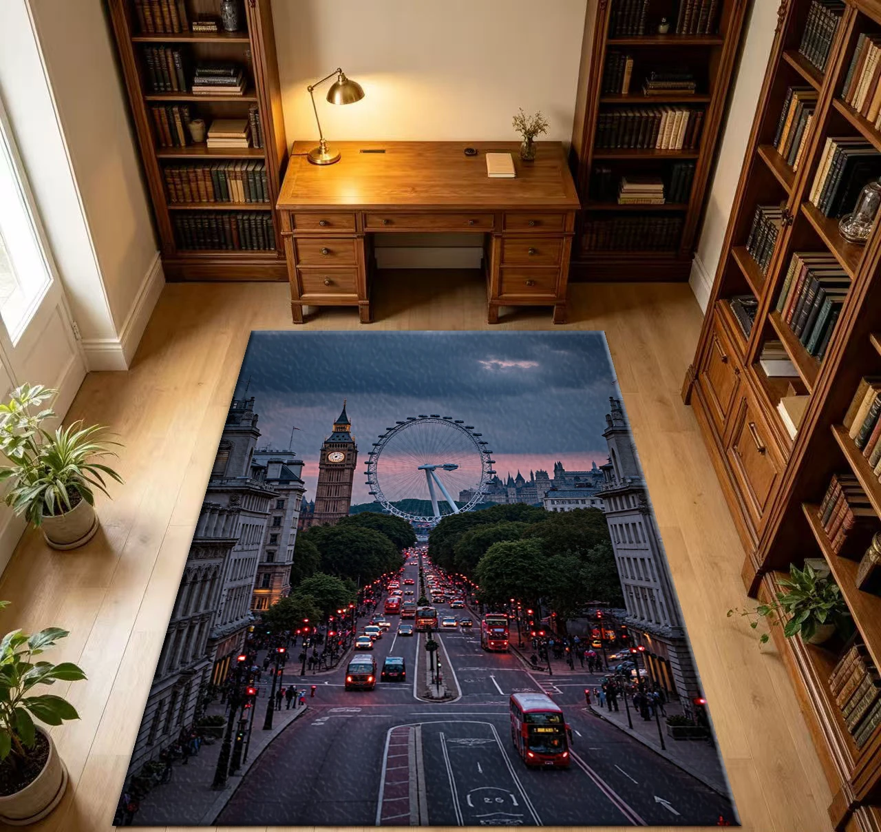 London Cityscape Big Ben Landmark Area Carpet City Scenery Print Home Floor Carpet