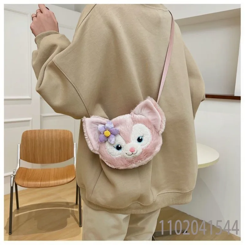 Disney Linabelle Plush Crossbody Bag for Girls Cute Cartoon Student Side Luxury Designer Shoulder Bag Free Shipping