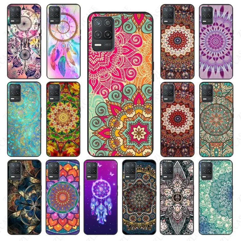 funda Aztec Line retro mandala flower Phone cover For oppo Realme C25Y C55 C25S S21Y C11 6i 9i 7pro 8pro 9pro 11pro plus 10 Case