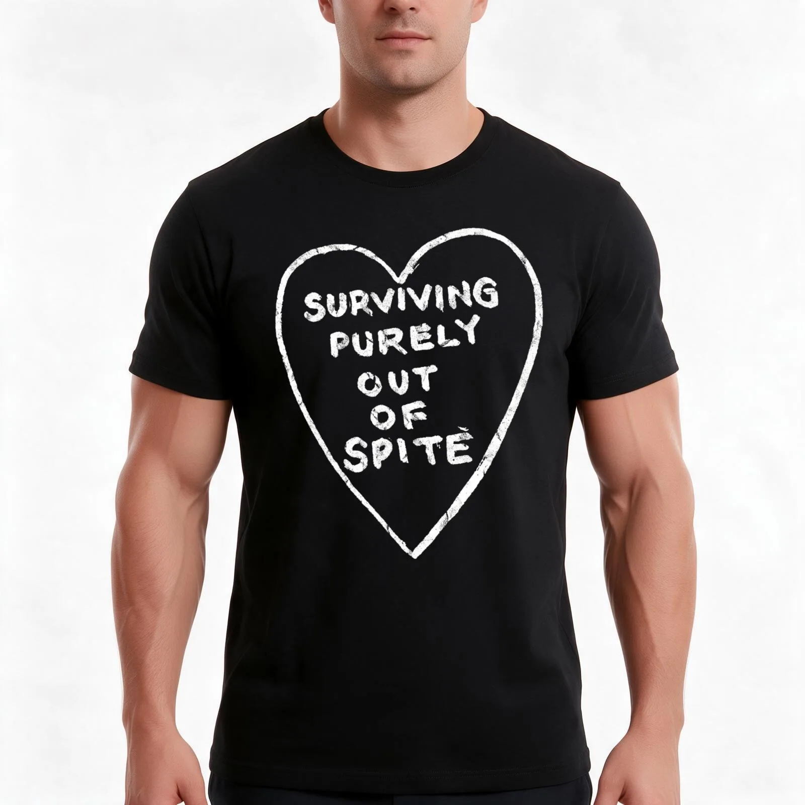 surviving purely out of spite V2 T-Shirt Summer Casual Cotton Tee Oversized Streetwear Tops Vintage Graphic Print