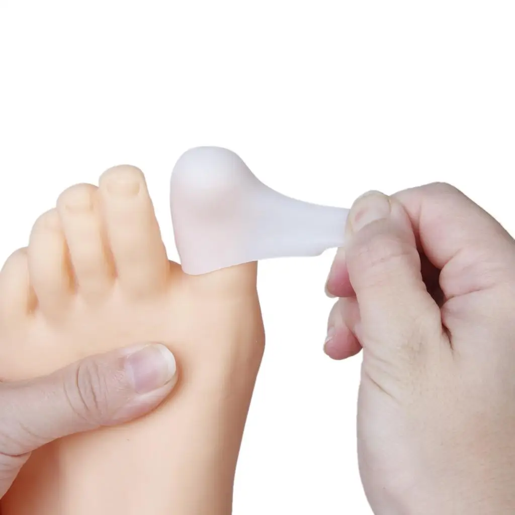 

Milky White Silicone Toe Cushion Cover for Adult Big Toe Pain from Calluses Blisters Corns and Toenail Loss