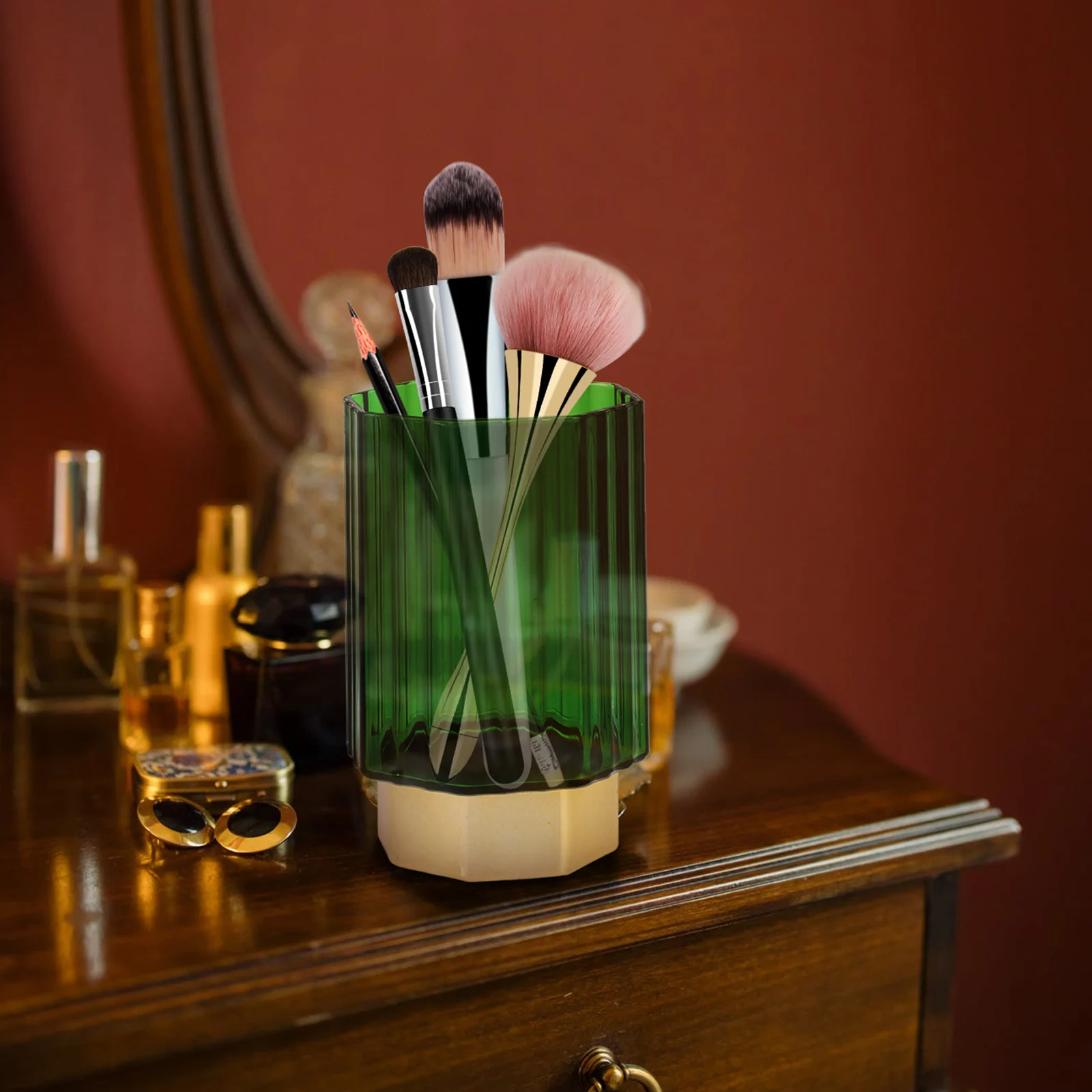 

Makeup Brush Storage Container Holder Large Space PP Material Clear Pen Pencil Organizer Home Accessory Desk Organizer