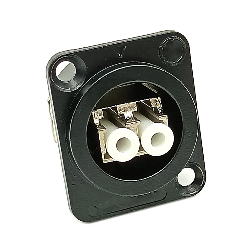 Black Shell Fiber Optic Singlemode LC Panel Mount Adapter