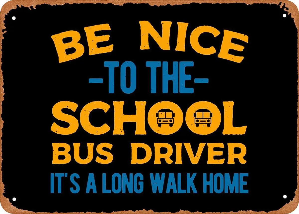 Metal Signs - Professions School Bus Driver Funny -   Metal Poster., Retro