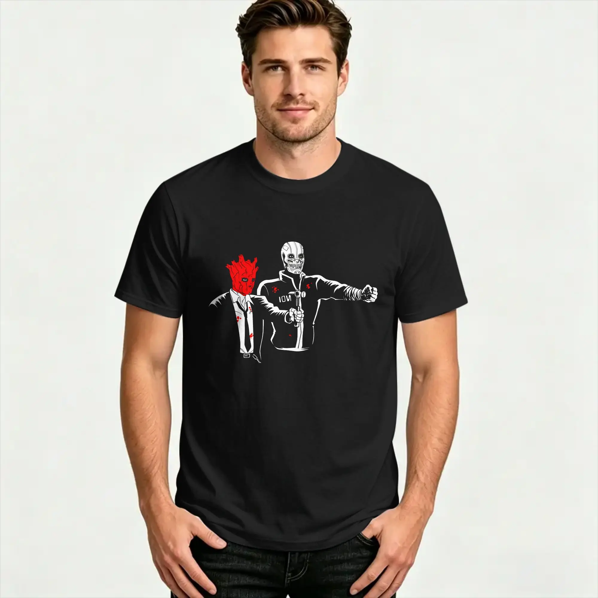 Men's T-Shirts The cleaners Dorohedoro Funny Cotton Tees Short Sleeve  T Shirts Crew Neck Clothing Big Size