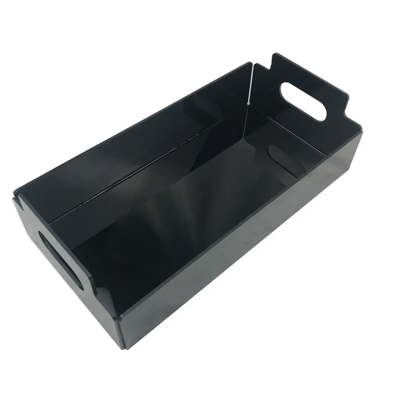 Black Fruit Tray Acrylic Serving Tray with Handles Lucite Tray Decorative Tray for Kitchen Accessories