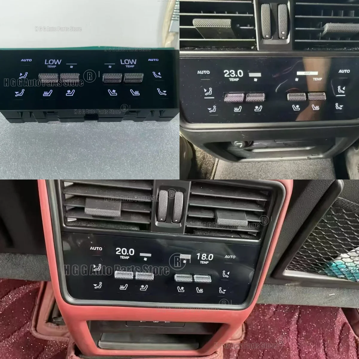 jph Rear Seats Air Conditioning Panel For Porsche Cayenne 2024 LCD Climate Control Panel No Programming Lossless Upgrade